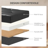 HOMCOM Panca Contenitore Pieghevole da 84L, Coperchio Imbottito e Rivestimento Finta Pelle, 76x38x38cm, Nero(m-5)