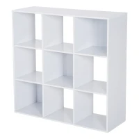 Meuble de rangement contemporain cubes 9 casiers 91L x 30l x 91H cm blanc(m-4)