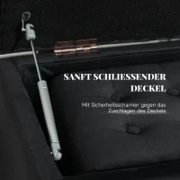 HOMCOM 3-teiliges Möbel-Set mit Stauraum, 2 x Sitzhocker, Polster-Sitztruhe, belastbar bis 130 kg, 75 x 40 x 42 cm, Dunkelgrau(m-5)