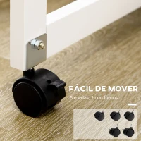 HOMCOM Carrito de Cocina de Madera con 2 Taburetes Mesa con Ruedas Ala Abatible Cajones y Estante 87x74x86 cm Blanco(m-7)