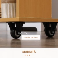 HOMCOM Tavolo Pieghevole da Pranzo max 3 Persone, in Truciolato e Acciaio, 75x144x144.5 cm, color Legno(m-7)