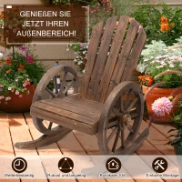 Outsunny Schaukelstuhl Rustikales Design Versiegeltes Massivholz  Wetterbeständig 68 cm x 88 cm x 92 cm(m-5)