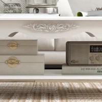 HOMCOM Tavolino da Salotto con Ampio Ripiano Portaoggetti Inferiore in Legno, 94x44x43cm, Bianco(m-8)