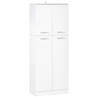 HOMCOM Armadio Multiuso a 4 Ante con Mensole Regolabili in MDF, 59x31x155cm, Bianco