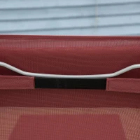 Outsunny Sonnenliege, 5-stufig neigbare Rückenlehne, mit Kissen, klappbar, rostfreies Metallgestell, 137 x 63,5 x 100,5 cm, Rot(m-10)