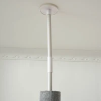 PawHut Árbol Rascador para Gatos Rascador para Fijar al Techo Altura 255 cm con Plataformas Cueva Postes de Sisal Bolas Colgantes Gris Claro(m-8)