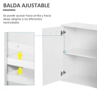 HOMCOM Armario de Cocina con 2 Puertas Buffet de Salón Moderno con 2 Cajones Estante Ajustable 106x35x76cm Blanco Brillante(m-5)