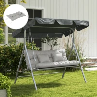 Outsunny Back and Seat Cushion Replacement with 2 Pillows, Patio Chair Cushions Set with Ties, Light Grey(m-7)