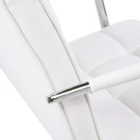 HOMCOM Bürostuhl im Retrodesign, höhenverstellbar, 5 Rollen, 52,5 cm x 54 cm x 99 cm, Weiß(m-7)