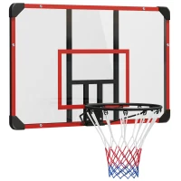 SPORTNOW Basketballkorb für Wandmontage, Innen/Außen, robuste PC-Rückwand, Nylonnetz, Stahlring, 113x61x73 cm(m-10)