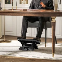 HOMCOM 0-30° Three-Height Under-Desk Support Footrest - Grey(m-7)