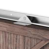 HOMCOM Herraje para Puerta Corredera 186 cm Kit de Accesorios para Puerta Corrediza de Madera con Riel de Metal(m-8)