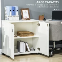 Vinsetto Two-Tier Locking Office Storage Cabinet - White(m-4)