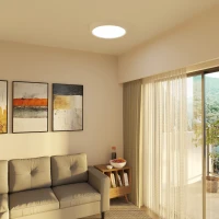 HOMCOM Deckenleuchte, Smart, LED, App- und Sprachsteuerung, Fernbedienung, Timer, viele Farben, Ø30 x 3,2cm(m-2)