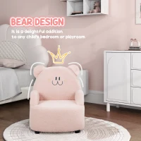 AIYAPLAY Kids Armchair, Bear Shaped Toddler Chair for Bedroom Playroom Living Room, Aged 18 Months to 3 Years - Pink(m-4)