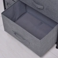 HOMCOM Kommode mit 7 faltbaren Stoffschubladen, Vlies, Metallgestell, 63,5 x 30 x 71 cm, Dunkelgrau(m-7)