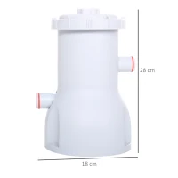 Outsunny Cartridge Filter Pump for 13'-15' Above Ground Pools, 800GPH (3028 LPH) Swimming Pool Filter Pump with Hose and Hose Clamps, White(m-3)