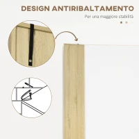 kleankin Mobile Bagno in Truciolato Bianco con 2 Armadietti con Ante e 2 Ripiani Aperti, 53x33.5x195.7 cm(m-6)