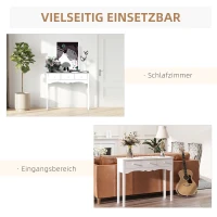 HOMCOM Konsolentisch, Beistelltisch, Dekotisch, Konsole Schubladentisch, MDF, Weiß, 100 x 32 x 85 cm(m-5)