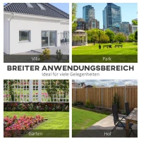 Outsunny Gartenbank 2-Sitzer Parkbank aus Metall Sitzbank bis 200 kg Bank Terrassenbank mit Rücken- & Armlehnen Gartenmöbel Metall antik Silber 110 x 60 x 97 cm(m-6)