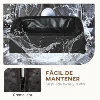 PawHut Colchón para Mascotas Tapizado en Cuero PU Acolchado de Espuma y Lavable con Cremallera 58x49x14,5 cm Negro(m-6)