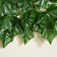 Outsunny Künstlicher Hecken Sichtschutz, UV Geschützt Sichtschutz, Grün Balkon Sichtschutz, Zaun Sichtschutzgitter mit Blättern, Hecken Zaun, WandKünstliche 300 x 100 cm für Garten Hochzeit(m-7)