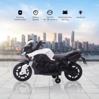 HOMCOM Kids Electric Motorbike 6V Ride on Motorcycle Vehicle w/ Lights Horn Sounds for 1.5-4 Years Old White(m-8)