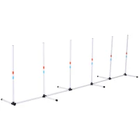 PawHut Set Agility Dog con 6 Pali in PE e Borsa di Trasporto Inclusa, Bianco(m-10)