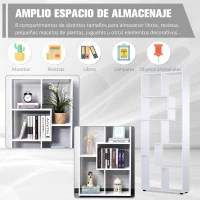 HOMCOM Estantería Moderna Vertical Diseño de Librería con 8 Estantes E1 Tablero de Partículas 70x24x178cm Blanco(m-4)