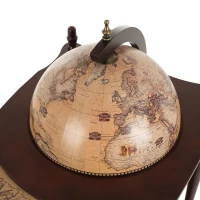 HOMCOM Globe Wine Bar Cart, Vintage Drinks Cabinet, Wine Container Minibar Storage Trolley Table with Bottle Glass Holder(m-7)