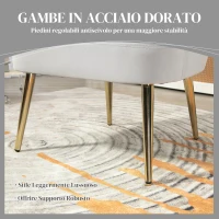 HOMCOM Poltrona in Velluto da Camera e Salotto a Conchiglia Stile Art Deco, Acciaio, 63x65x84 cm, Grigio(m-6)