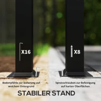 Outsunny Pawilon Ogrodowy, 3,3 x 4 m Namiot z Siatkowymi Zasłonami, Dwupoziomowy Dach, Pokrycie Skórą Ekologiczną, Metalowa Rama, Jasnoszary(m-7)