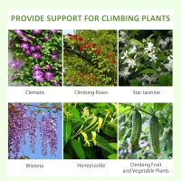 Outsunny Metal Trellis Set of 2, Garden Trellis for Climbing Plants Support Frames, Grid Design(m-4)