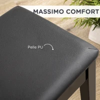 HOMCOM Sgabello per Pianoforte con Vano Contenitore in Legno e Finta Pelle PU, 75x35x49cm, Nero(m-4)