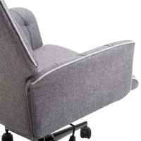 HOMCOM Bürostuhl mit Wippfunktion Drehstuhl Home-Office-Stuhl höhenverstellbarer Schreibtischstuhl Computerstuhl Arbeitsstuhl mit Armen 360°-Drehräder Schaumstoff Dunkelgrau 66 x 69 x 89,5-97 cm(m-9)