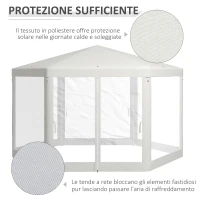 Outsunny Gazebo da Giardino Esagonale con Doppio Ingresso, in Metallo e Poliestere, 3.94x3.94x2.5 m, Crema(m-4)