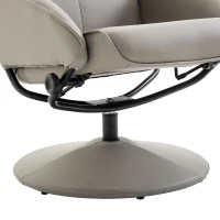 HOMCOM Fauteuil Relax inclinable Style Contemporain avec Repose-Pieds revêtement synthétique Acier Gris(m-10)