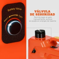 DURHAND Kit de Gato Eléctrico para Coche 12V 15,5-45cm Kit Elevación de Automóvil con Luz e Inflador 36x33x16cm Naranja(m-7)