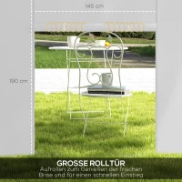 Outsunny Pavillon-Vorhänge, 2er-Set, für 3x6m oder 3x3m Gartenpavillons, mit Fenstern und Türen, Weiß(m-5)