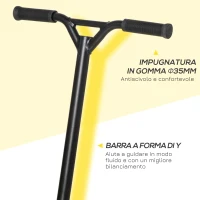 HOMCOM Monopattino Freestyle con Manubrio Girevole, Struttura Acciaio e Alluminio per Ragazzi da 14 Anni(m-7)