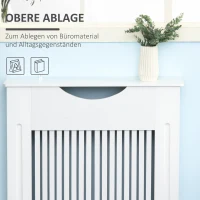 HOMCOM Heizkörperverkleidung, Heizungsabdeckung, Abdeckung, MDF, Weiß, 78 x 19 x 82cm(m-4)