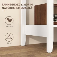 HOMCOM Konsolentisch, Sideboard, 2 Schubladen, untere Ablage, 80x40x75 cm, Weiß(m-5)