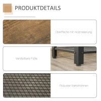 HOMCOM Konsolentisch, Sideboard, Beistelltisch mit Gitterablage, Industrie-Stil, Metall, 101 x 35 x 80 cm(m-6)