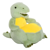 HOMCOM Animal Kids Sofa Chair Cartoon Cute Dinosaur Multi-functional Stuffed with Armrest Flannel PP Cotton 60 x 55 x 59cm Green(m-1)