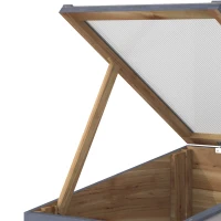 Outsunny Wooden Cold Frame Mini Greenhouse Garden Polycarbonate Grow House with Independent Openable Top Covers for Flowers, Vegetables, Plants, 100 x 50 x 36 cm, Light Grey(m-8)