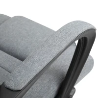 Vinsetto Linen-Look Swivel Office Chair - Dark Grey(m-8)