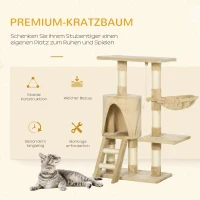 PawHut Kratzbaum Katzenbaum Katzenkratzbaum Katzen Kletterbaum Katzenbett Spielbaum Braun 30x55x96cm(m-4)