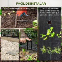 Outsunny Malla Geotextil 1x100 m Malla de Jardín contra Malas Hierbas 60 g/m² Rollo de Malla Antimaleza Negro(m-5)