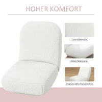 HOMCOM Bodensessel, Sessel, Lammwolle-Optik, kompaktes Format,  Weiß(m-4)