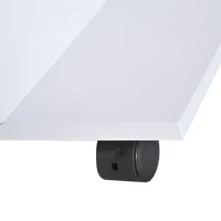 HOMCOM Meuble TV avec roulettes pivotantes, banc TV en bois avec étagères, support télé pour télévision jusqu'à 42 pouces, style contemporain pour salon chambre et bureau, 80 x 40 x 40 cm, blanc(m-9)